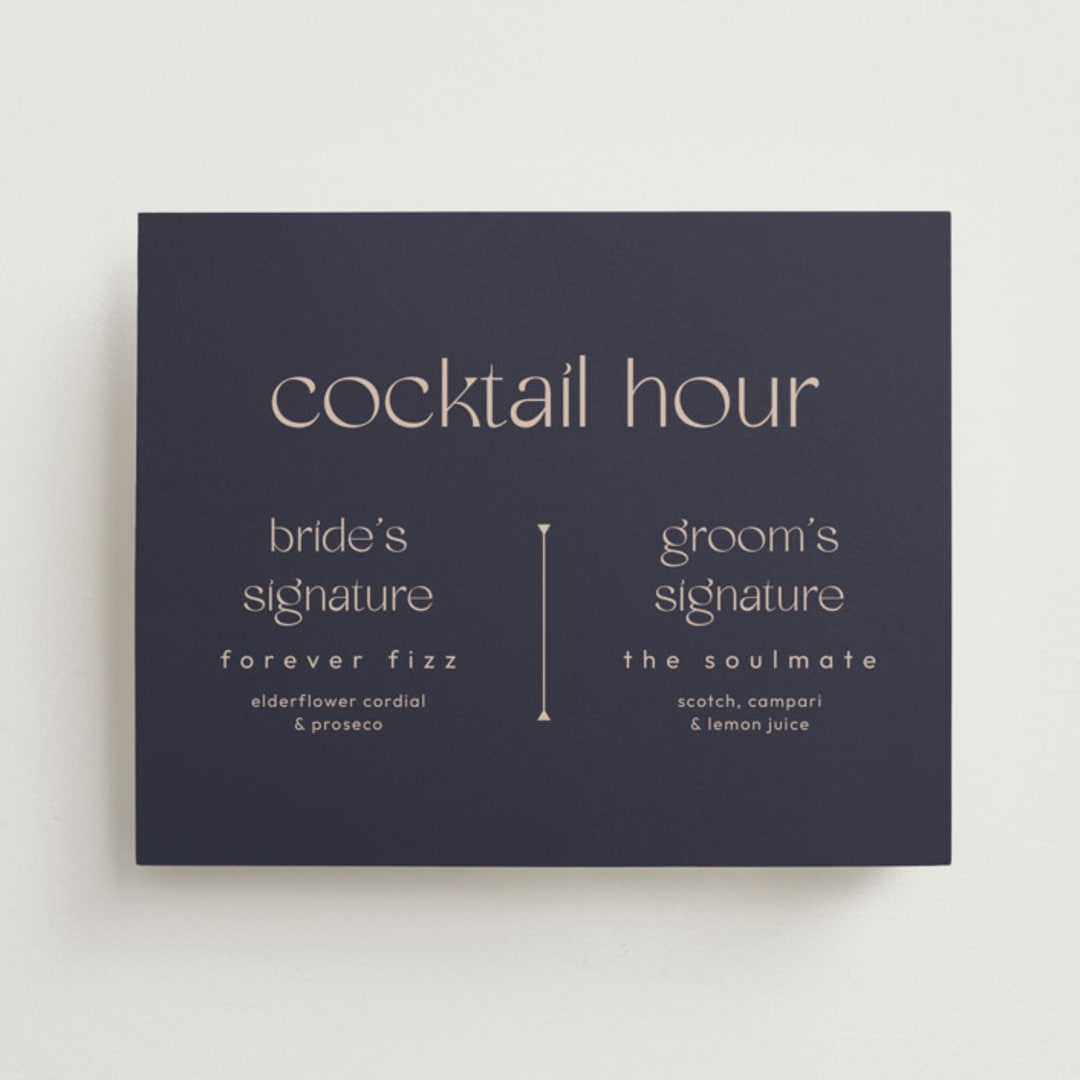 "Thoughtful" - Bar Signs in Navy by letterfix - Front
