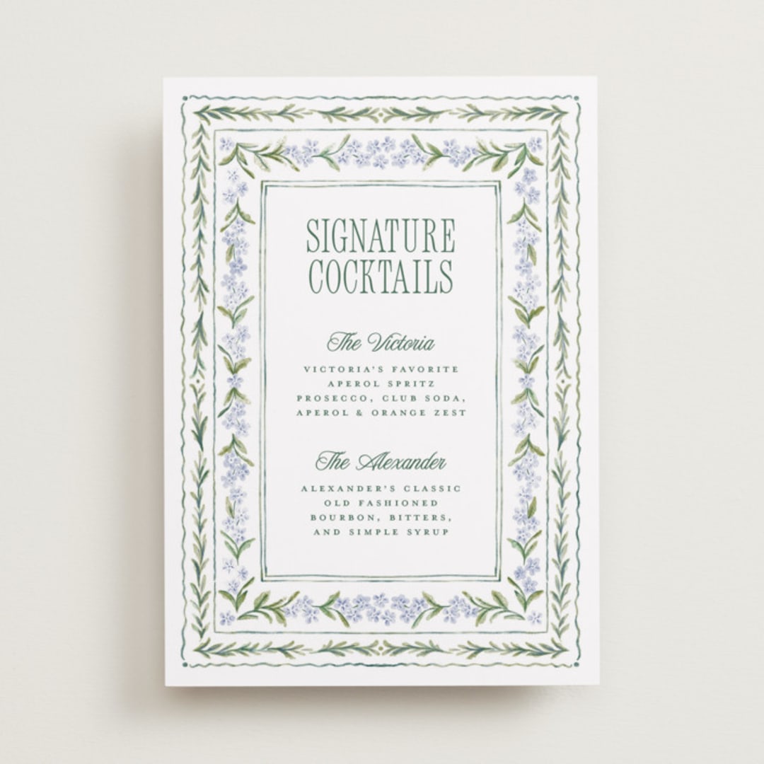 "Vintage Sketched" - Bar Signs in Wisteria by Jenna Holcomb - Front