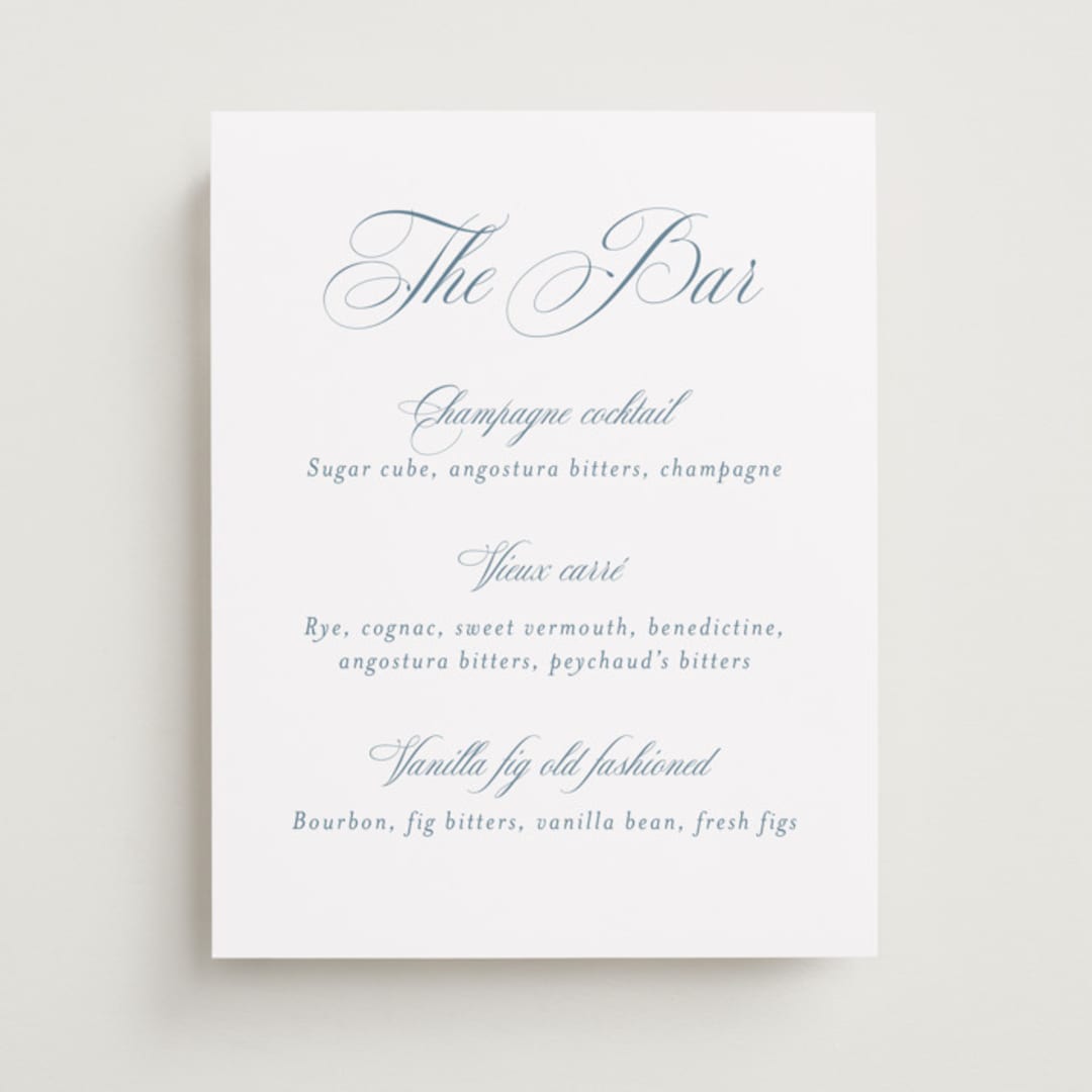 "Empire" - Bar Signs in Dusty Blue by Jennifer Postorino - Front