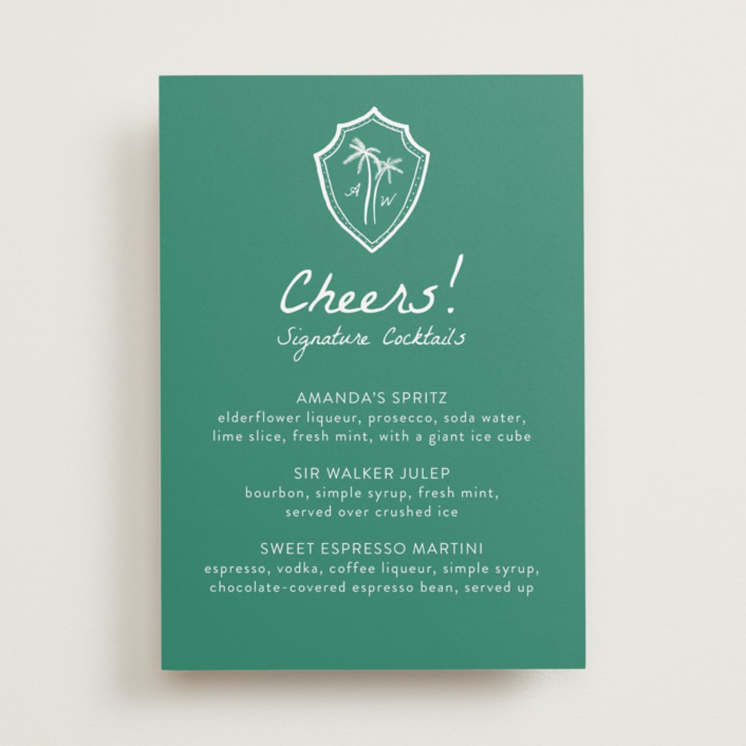 "Palm Tree Crest" - Bar Signs in Palm by Erika Firm - Front
