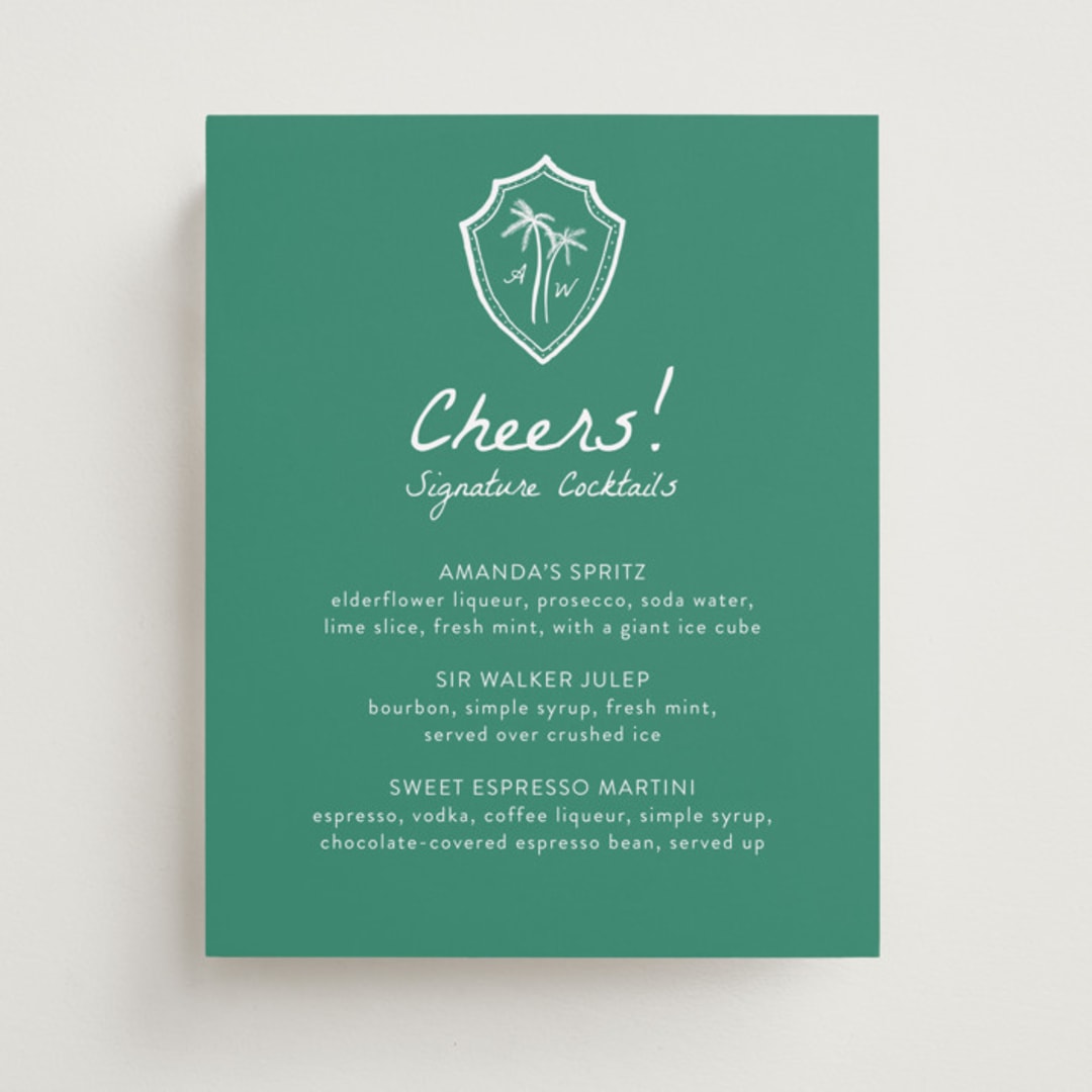 "Palm Tree Crest" - Bar Signs in Palm by Erika Firm - Front