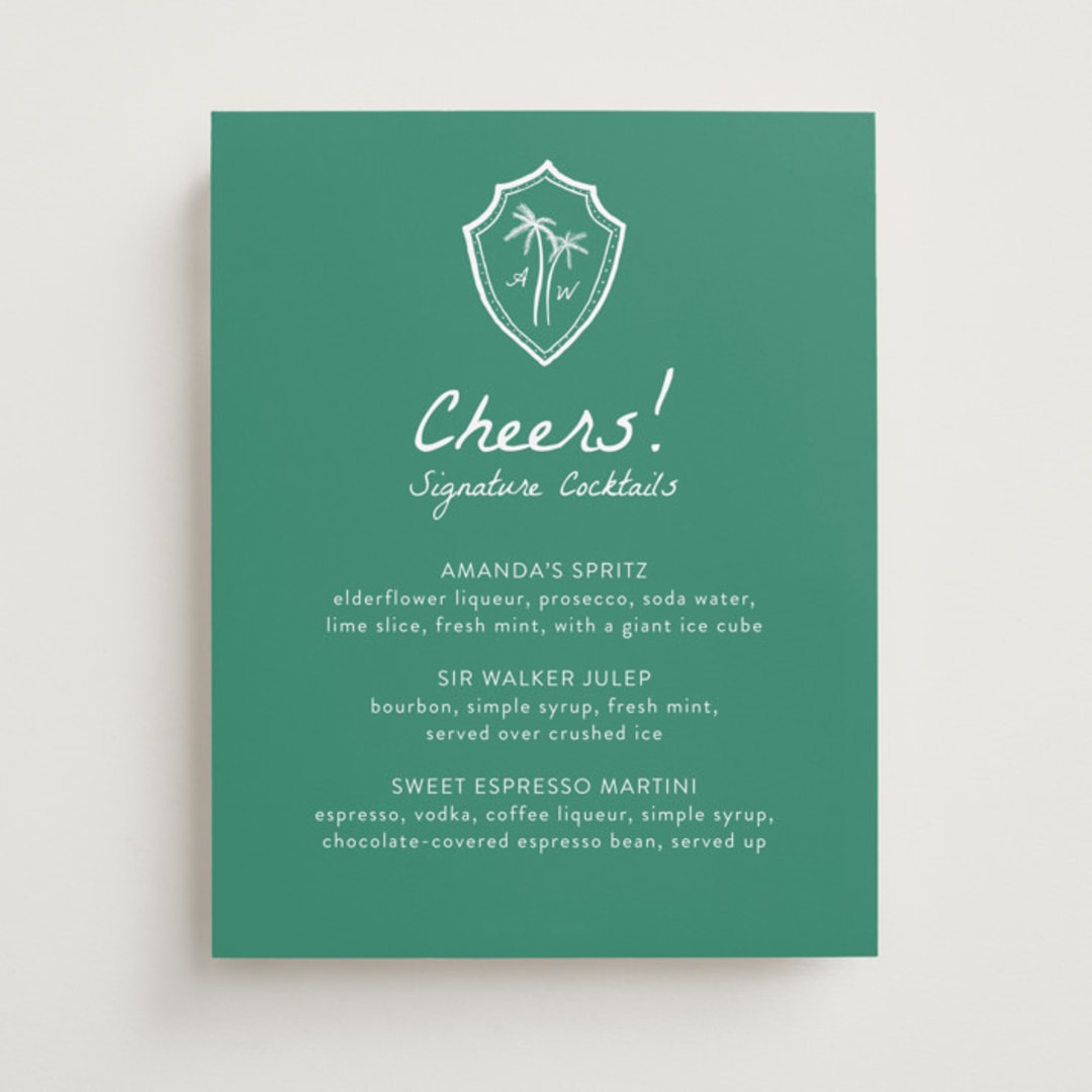 "Palm Tree Crest" - Bar Signs in Palm by Erika Firm - Front