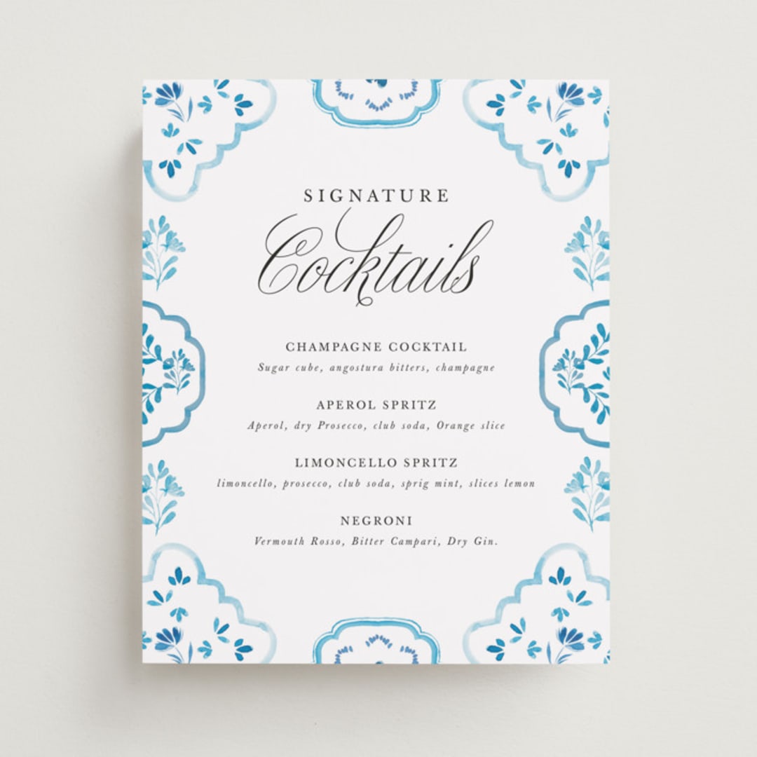 "Almafi" - Bar Signs in Cerulean by Itsy Belle Studio - Front