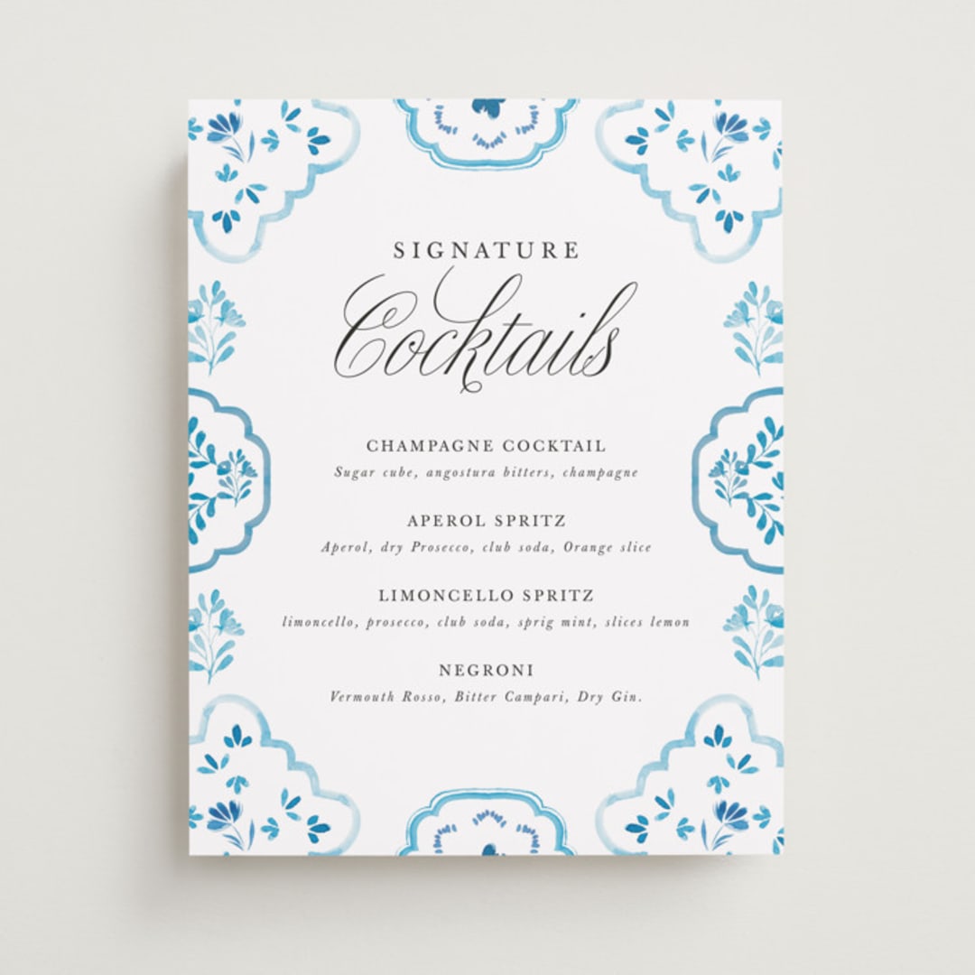 "Almafi" - Bar Signs in Cerulean by Itsy Belle Studio - Front