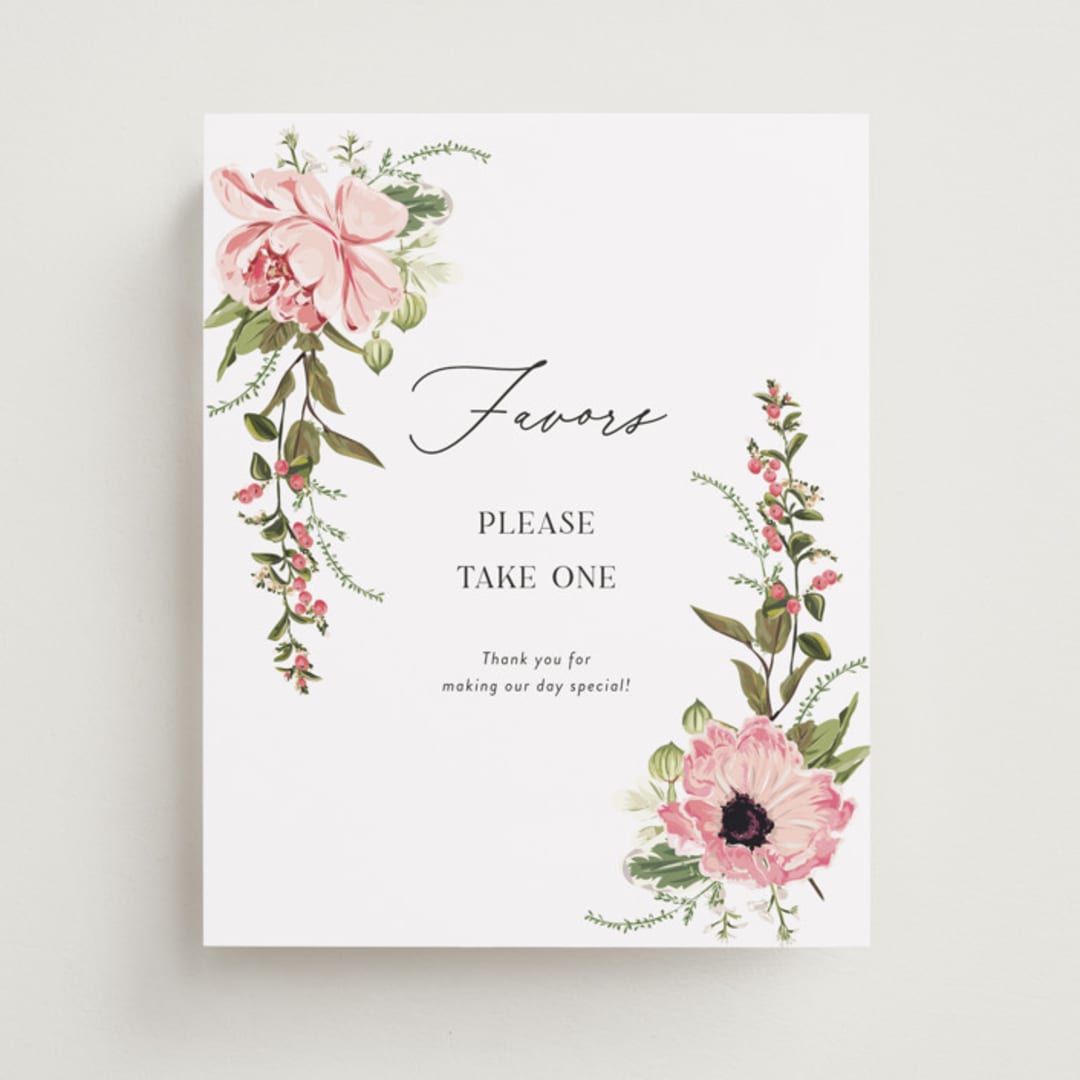 "Timeless Blooms" - Bar Signs in Peony by Susan Moyal - Front