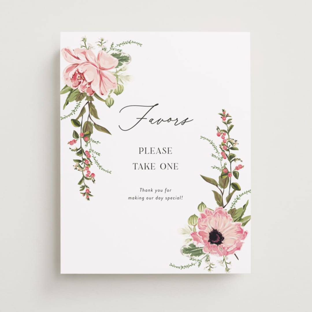 "Timeless Blooms" - Bar Signs in Peony by Susan Moyal - Front