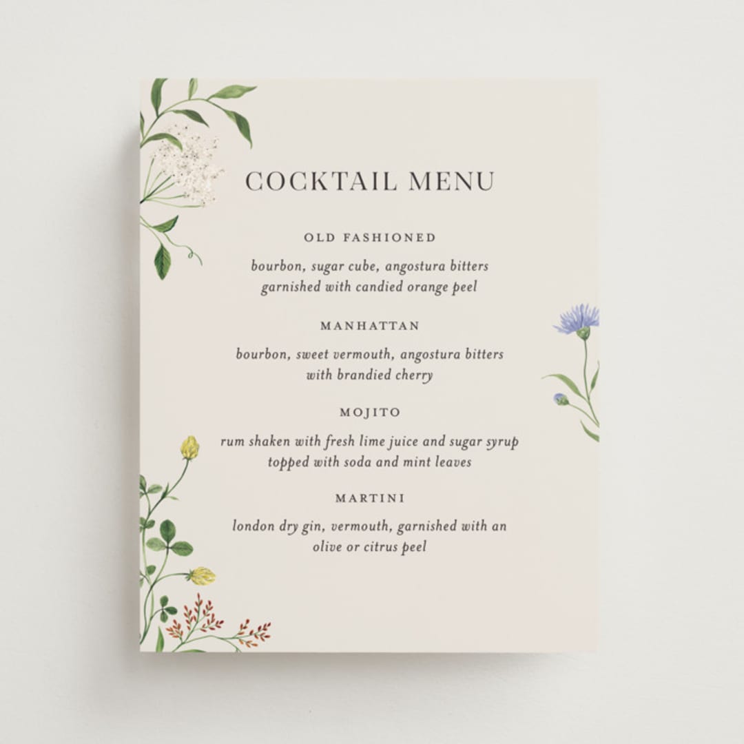 "Wild meadow" - Bar Signs in Elder Flower by Sarah Knight - Front