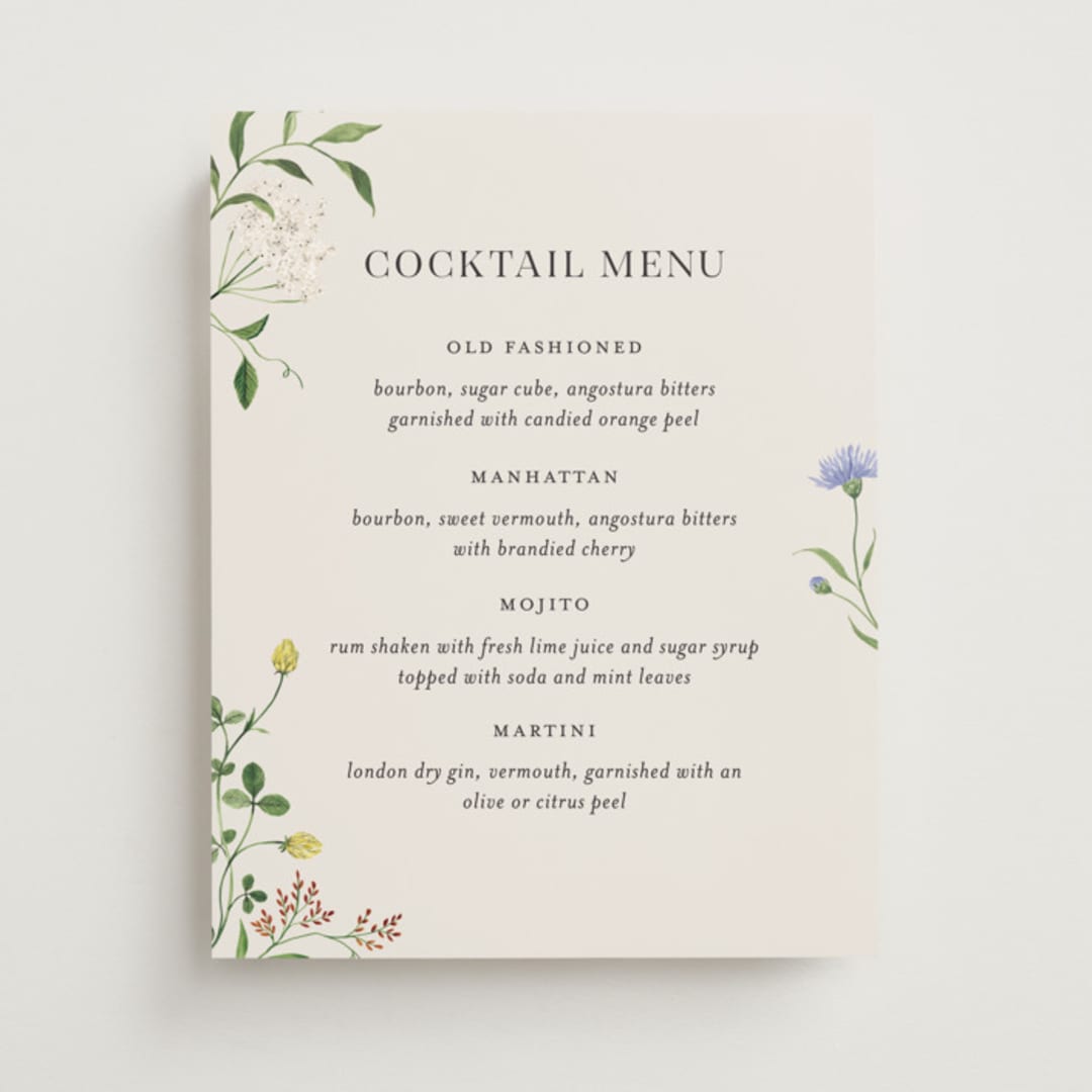 "Wild meadow" - Bar Signs in Elder Flower by Sarah Knight - Front