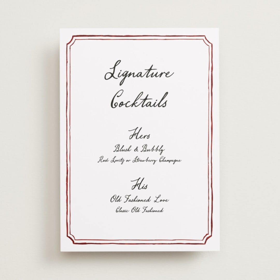 "Handwritten" - Bar Signs in Wine by Cass Loh - Front
