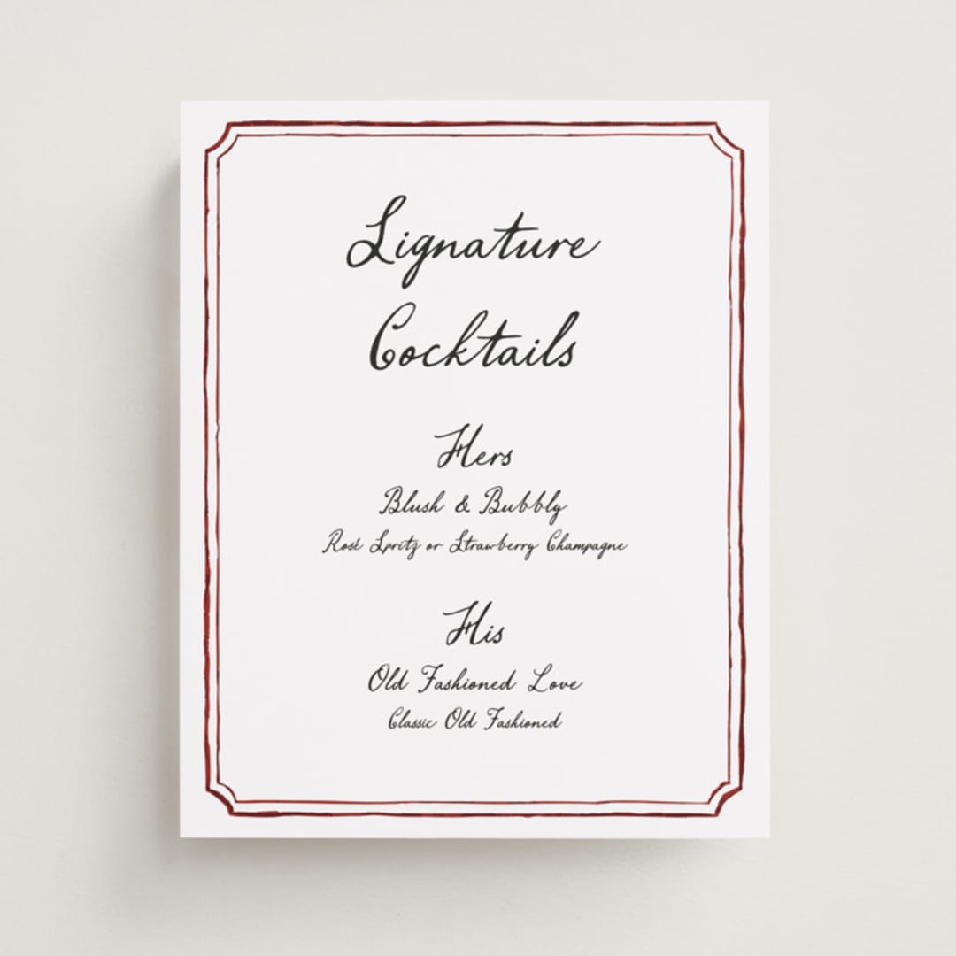"Handwritten" - Bar Signs in Wine by Cass Loh - Front