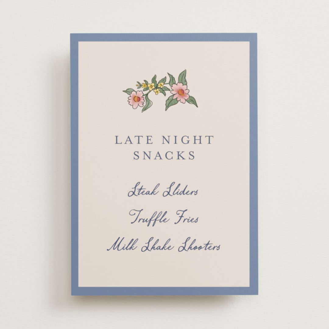 "A wedding in Low Country" - Bar Signs in Cornflower by Chris Griffith - Front