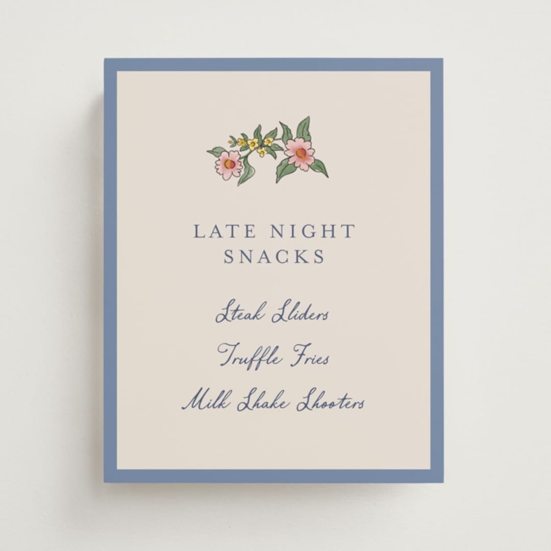 "A wedding in Low Country" - Bar Signs in Cornflower by Chris Griffith - Front