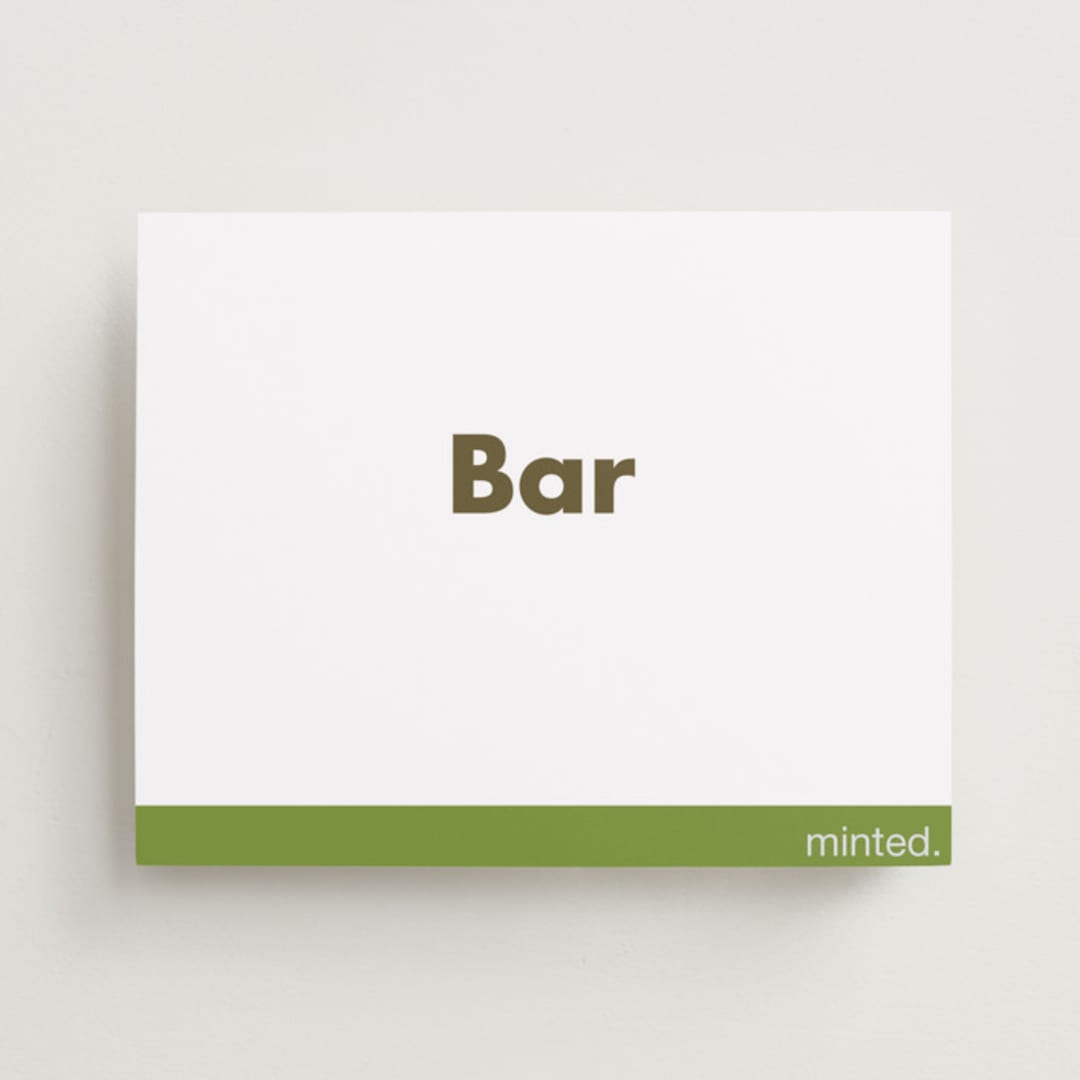 "Landscape Custom" - Bar Signs in Charcoal by Minted Custom - Front