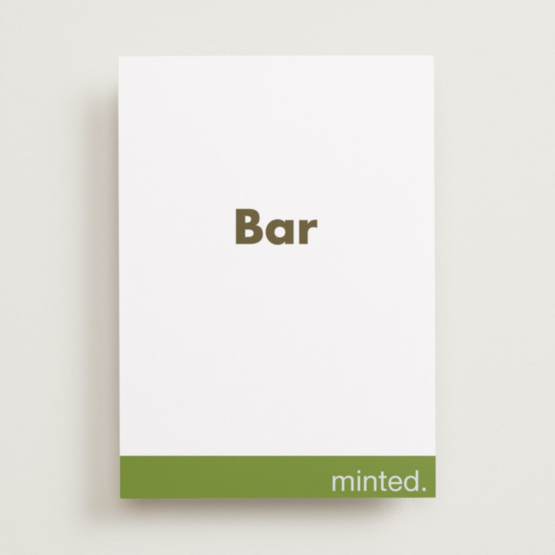 "Portrait Custom" - Bar Signs in Charcoal by Minted Custom - Front