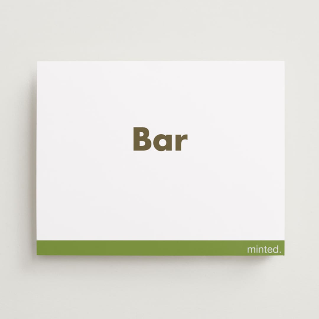 "Landscape Custom" - Bar Signs in Charcoal by Minted - Front