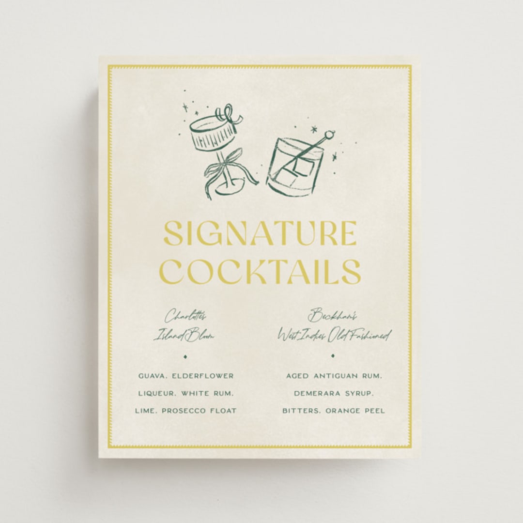"Coastal Drift" - Bar Signs in Caribbean Citrus by Pixel and Hank - Front