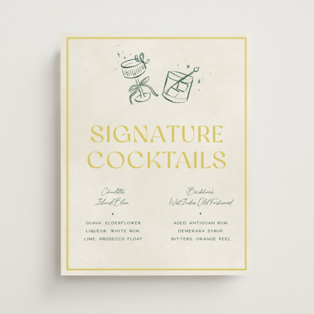 "Coastal Drift" - Bar Signs in Caribbean Citrus by Pixel and Hank - Front