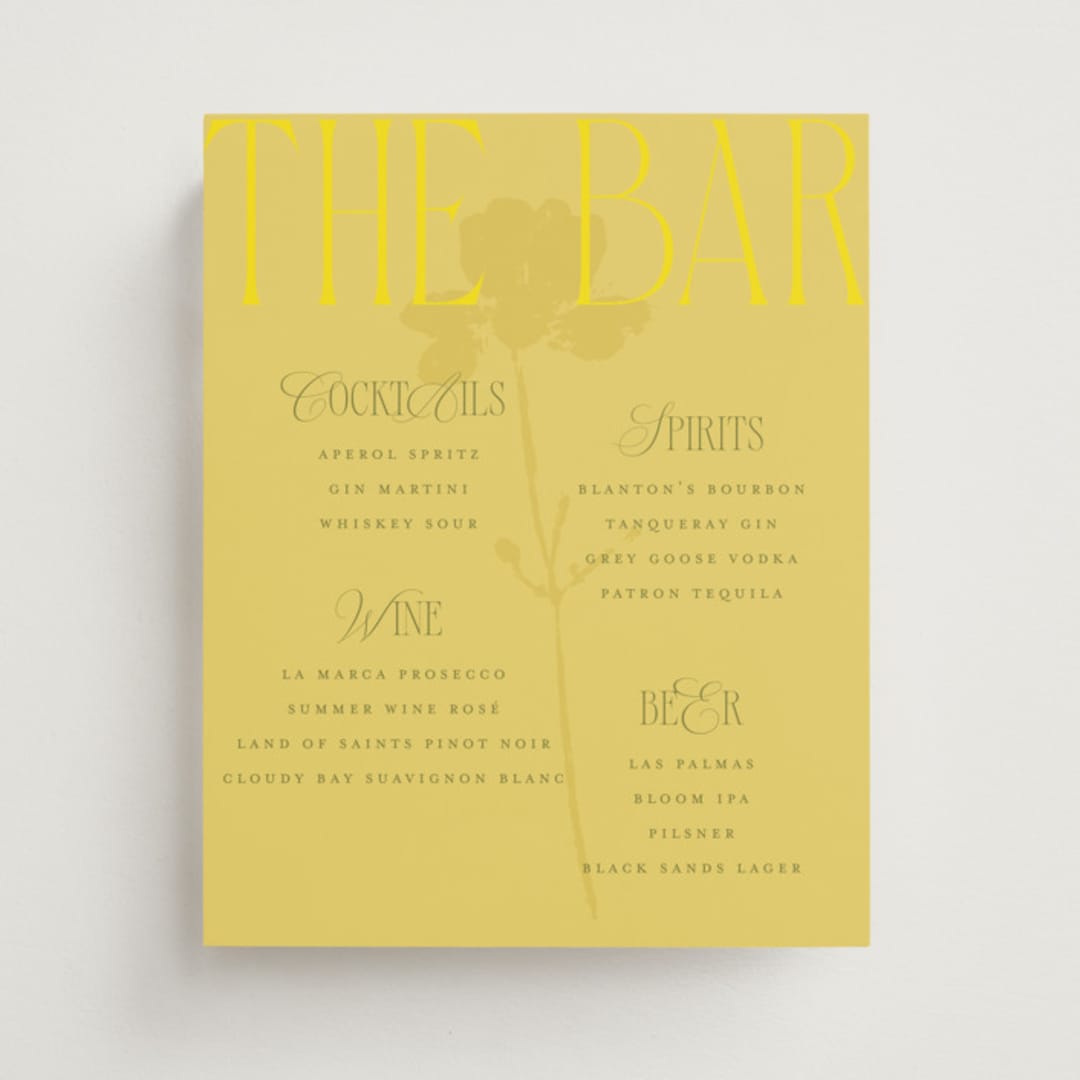 "Bloom" - Bar Signs in Island Citrus by Morgan Kendall - Front