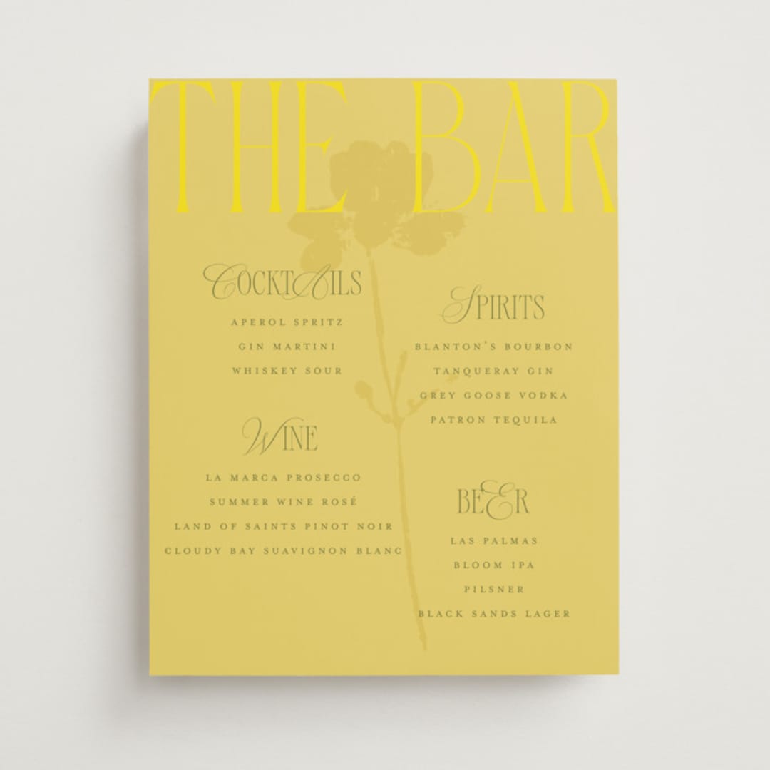 "Bloom" - Bar Signs in Island Citrus by Morgan Kendall - Front