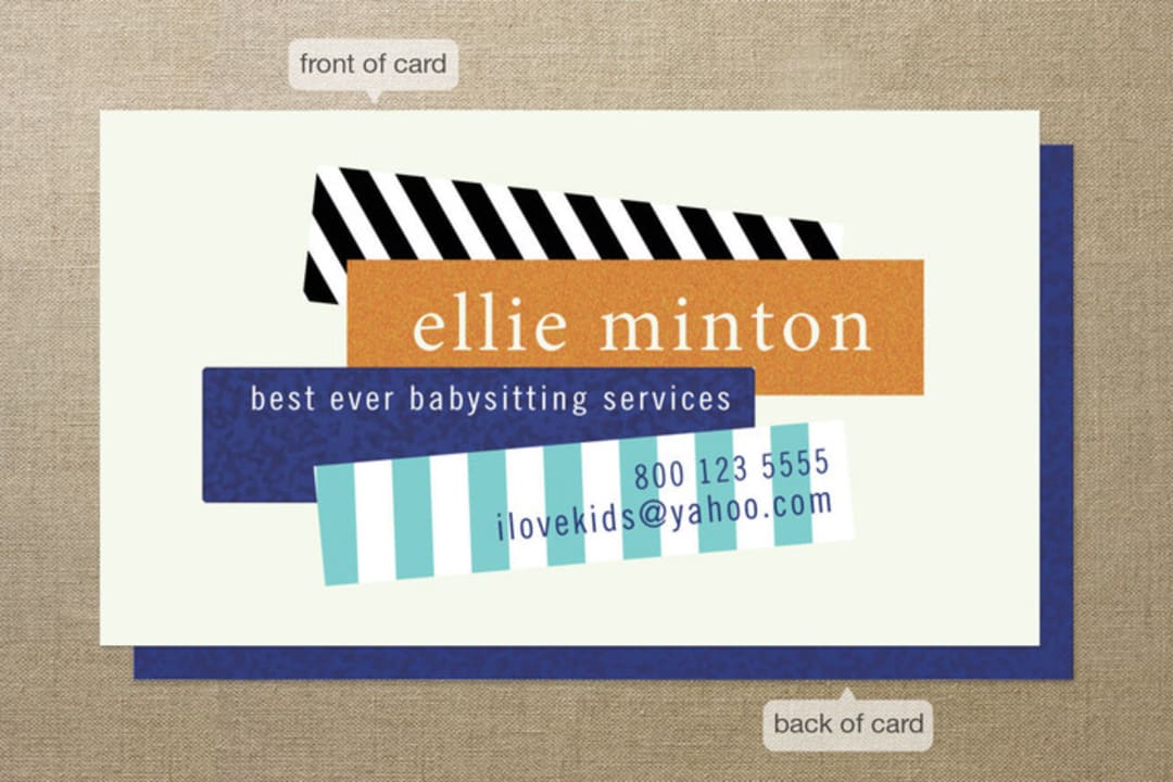 "Bar Graph" - Business Cards in Teal by Susan Brown - Front