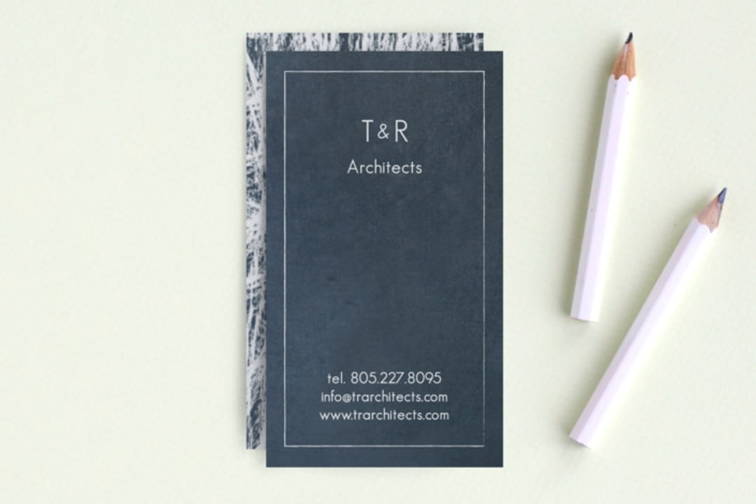 "Chalkboard" - Business Cards in Chalk by Waldo Press - Front