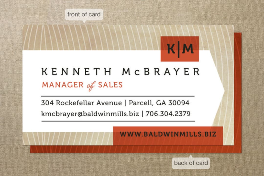 "Head Honcho" - Business Cards in Tangerine by Susie Allen - Front