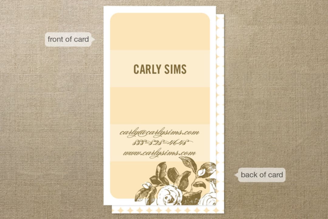 "stem striate" - Business Cards in Lemon Chiffon by Stacey Day - Front