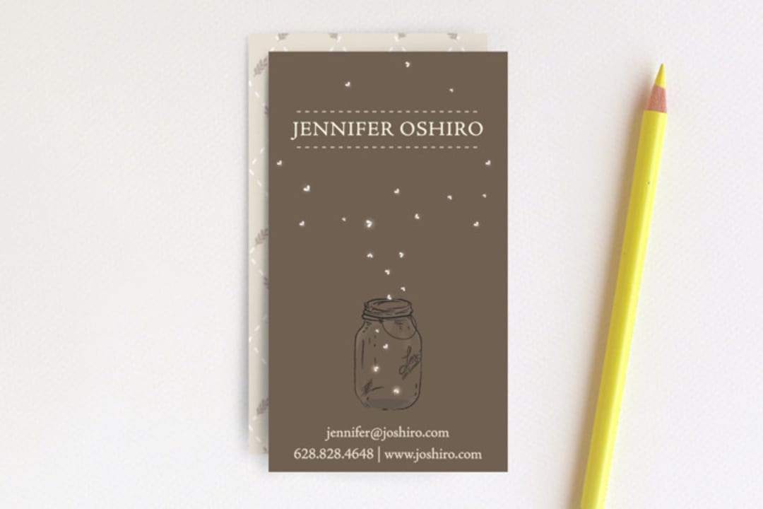 "Fireflies" - Business Cards in Zuni Brown by Paige Rothhaar - Front