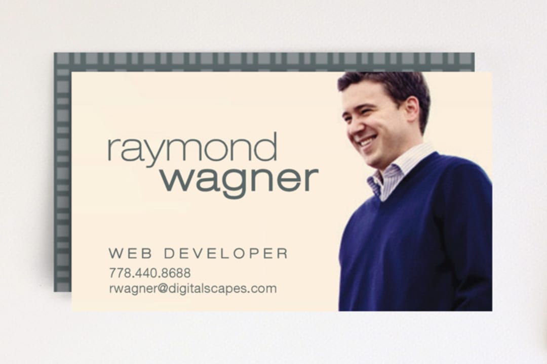 "Photogenic" - Business Cards in Charcoal by Betta - Front