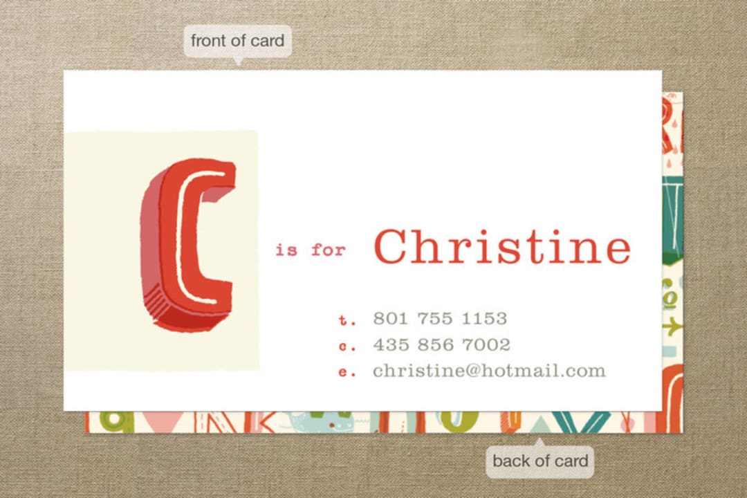 "Letter Card" - Business Cards in Tangerine by ERAY - Front