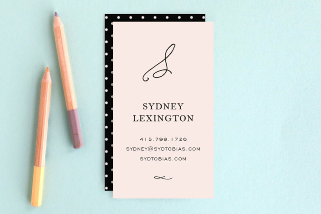 "Estate" - Business Cards in Blush by Kim Dietrich Elam - Front