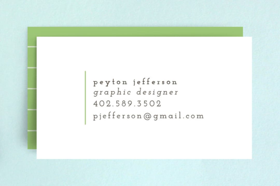 "Clean & Simple" - Business Cards in Lime by Brianne Larsen - Front