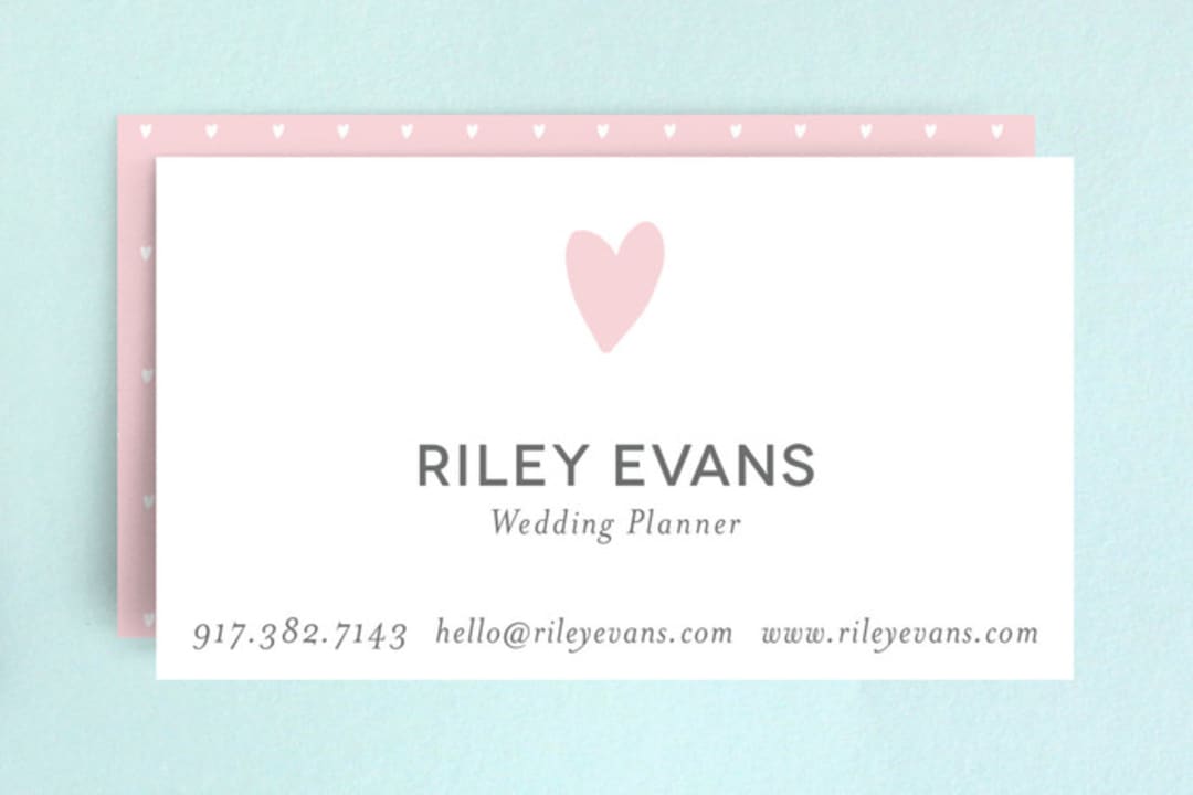 "Have A Heart" - Business Cards in Rose by Sarah Wrede - Front