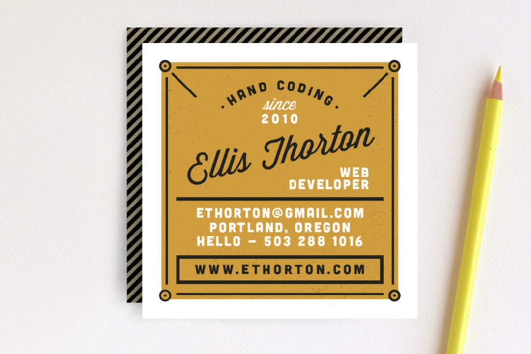 "Makermen" - Business Cards in Dusty Gold by A Real Peach Studio - Front