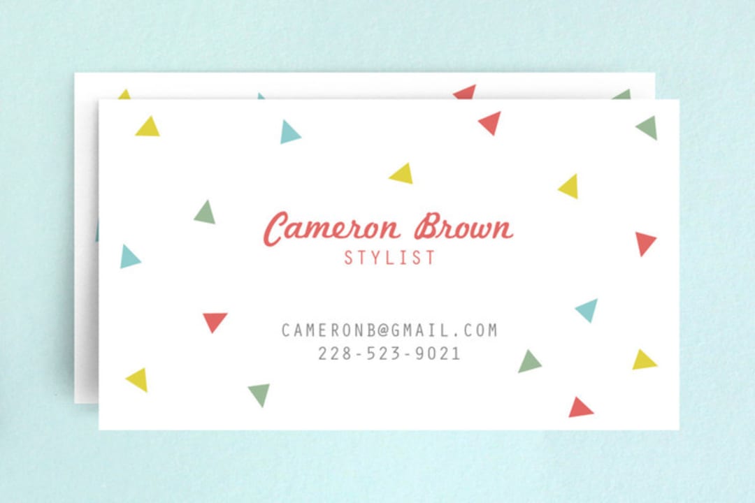 "Triangle Circus" - Business Cards in Pomegranate by Hanke Arkenbout - Front