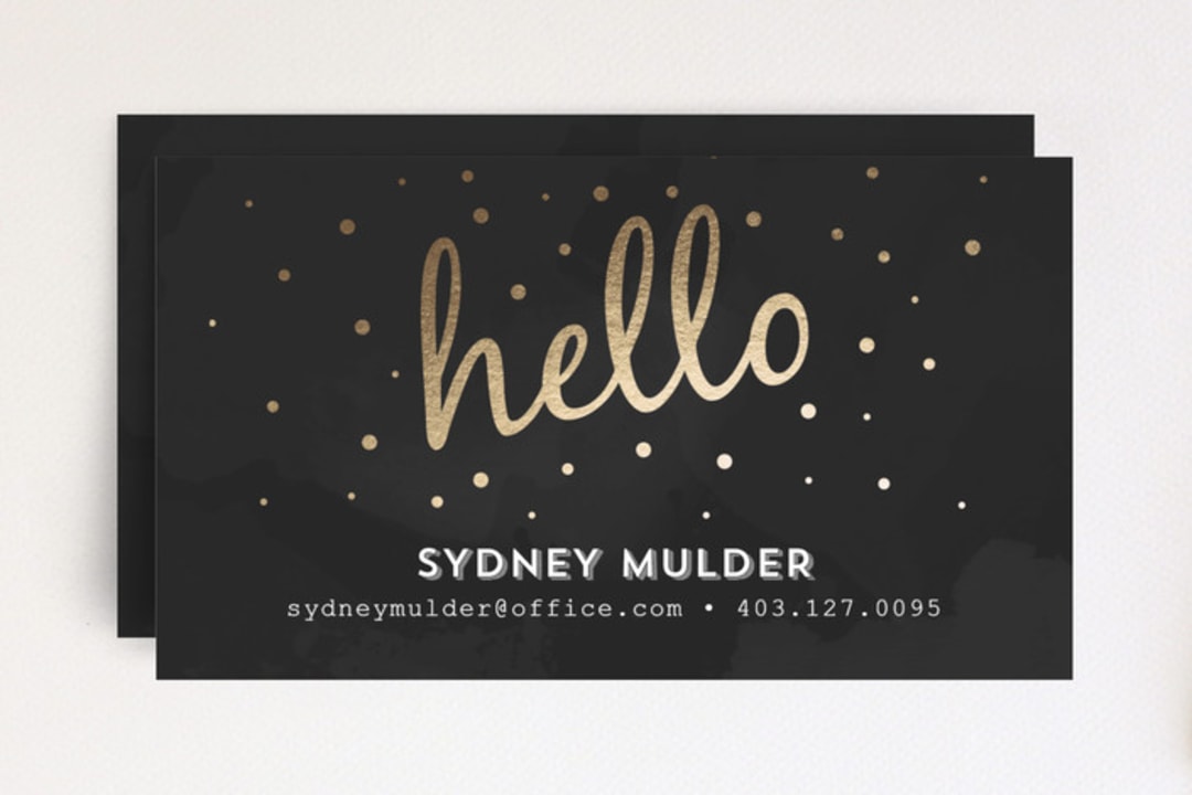 "Golden Chalkboard" - Business Cards in Goldenrod by Hanke Arkenbout - Front