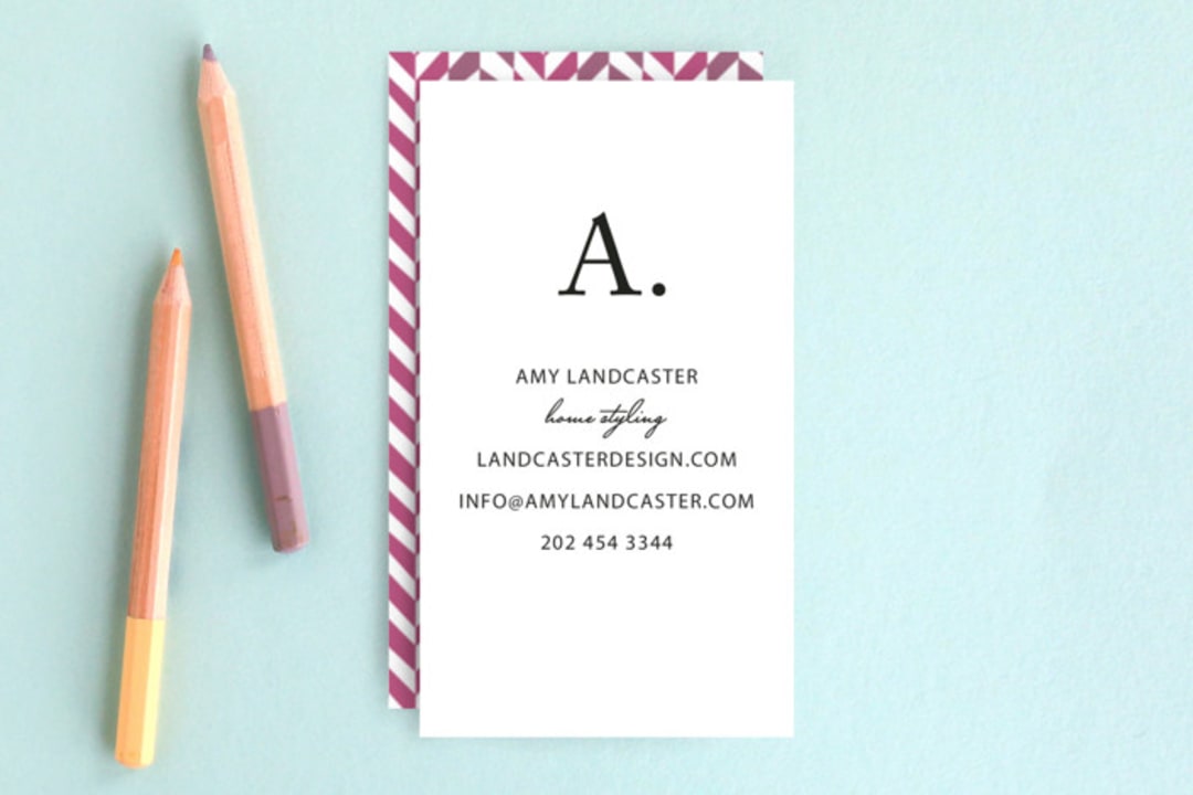 "Initial then Period" - Business Cards in Midnight by SimpleTe Design - Front