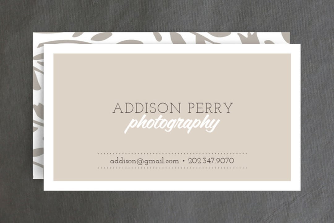 "Crisp Connection" - Business Cards in Sand by amanda cunningham - Front