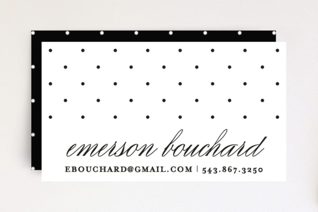 "Swiss Dot" - Business Cards in Domino by Olivia Raufman - Front