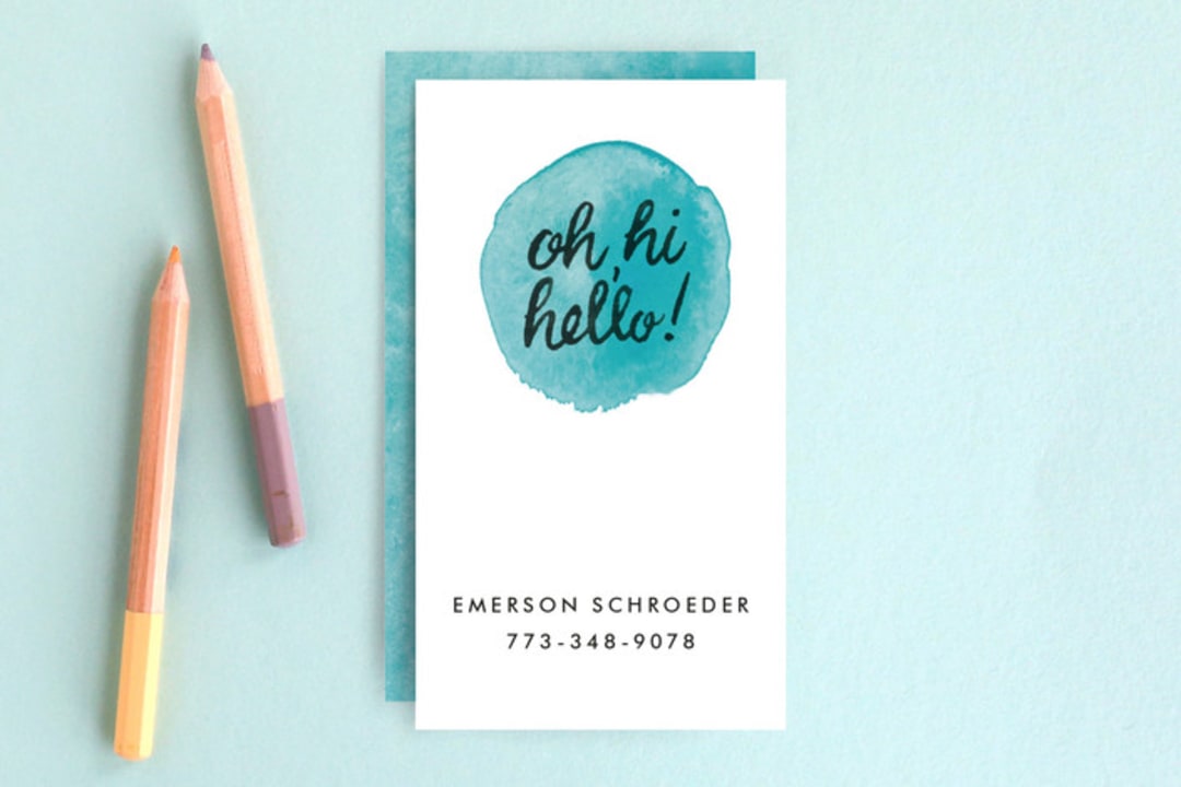 "Friendly Greetings" - Business Cards in Sea by A Little Big Picture - Front