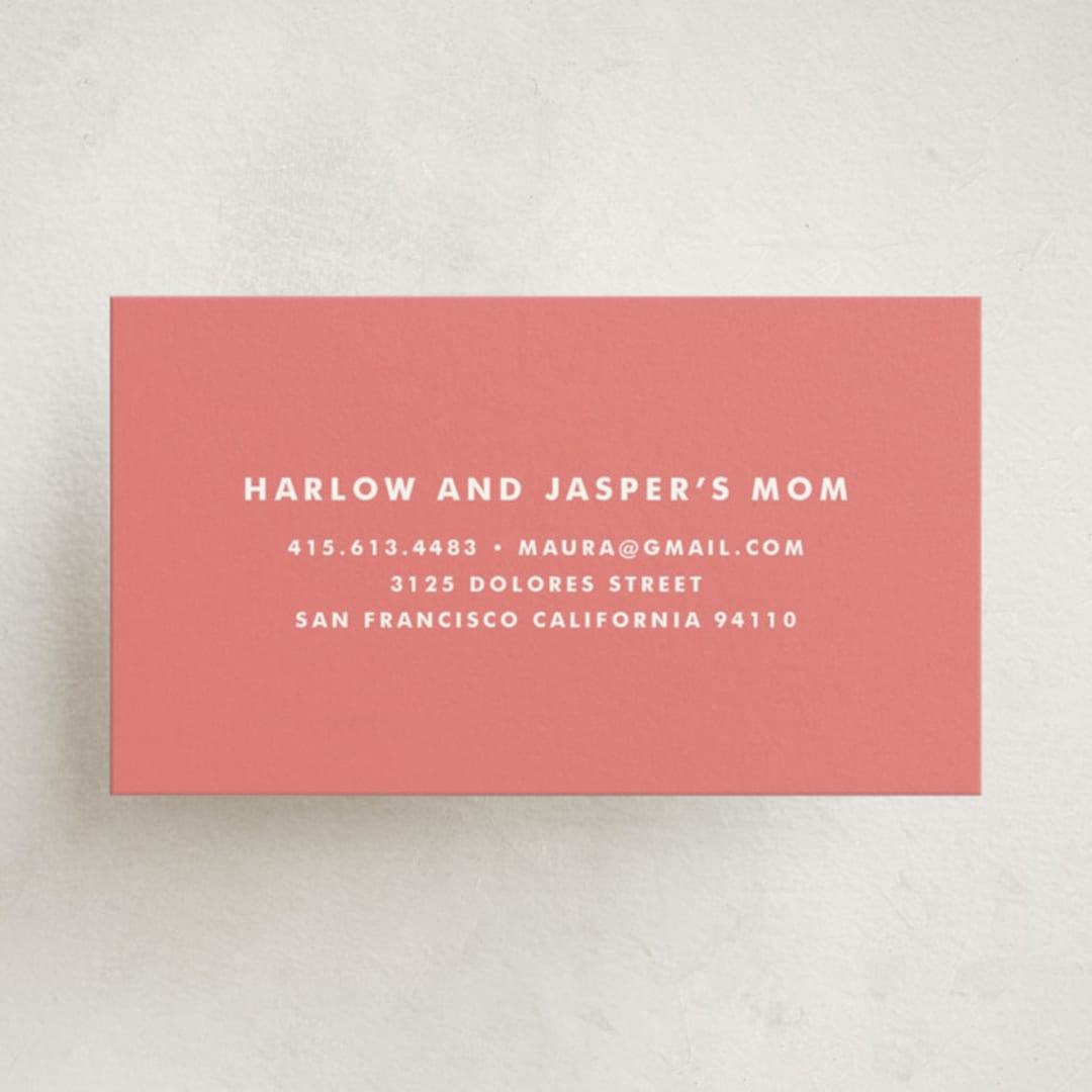 "Funfetti" - Business Cards in Pink Coral by Annie Clark - Front