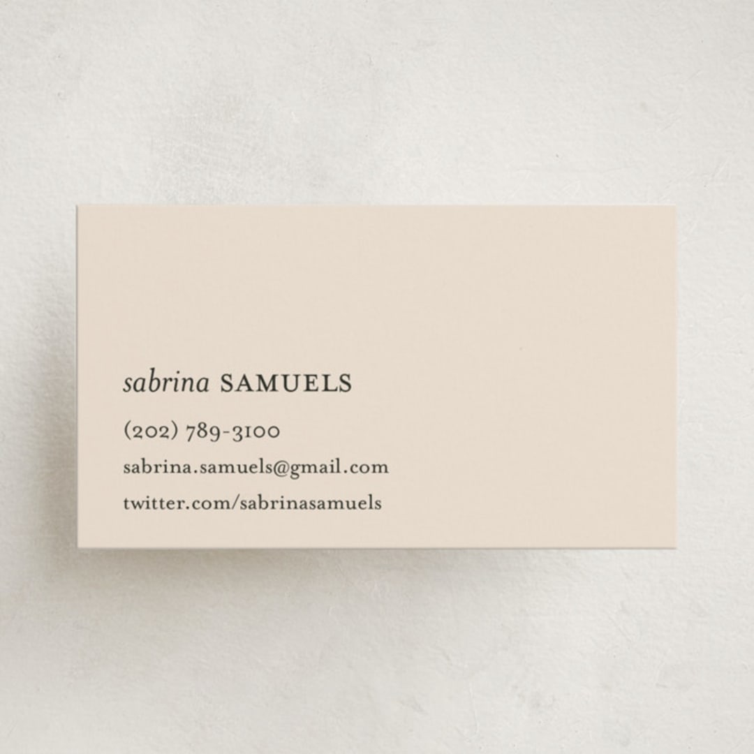 "Impressionist" - Business Cards in Raven by Jessica Yeo - Front