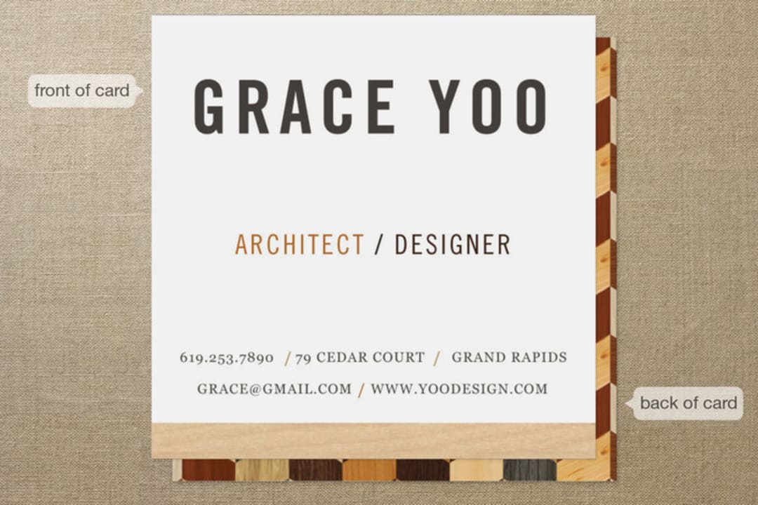 "The Woods" - Business Cards in Birch by June Letters Studio - Front