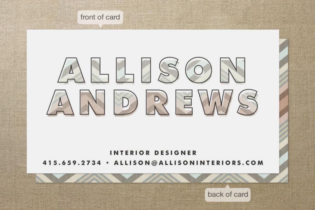 "A Zig Plus A Zag" - Business Cards in Robin's Egg Blue by A.C.R. - Front