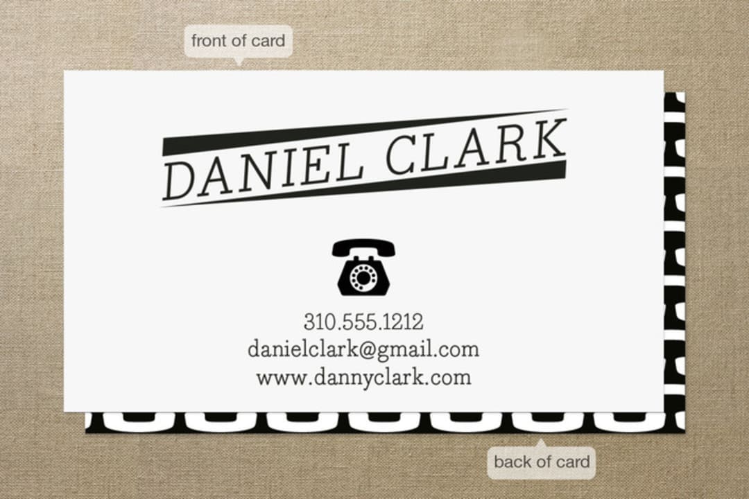 "Classic Calling Card" - Business Cards in Onyx by Adam Lorber - Front