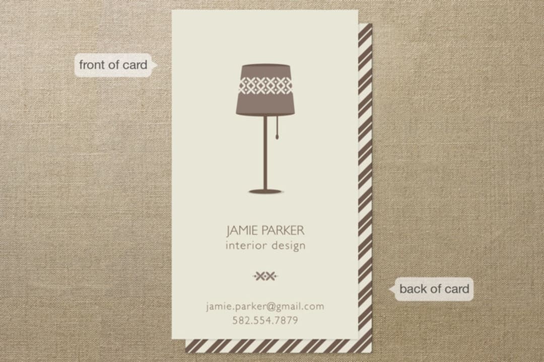 "Interior Elegance" - Business Cards in Mocha by Bethany Anderson - Front