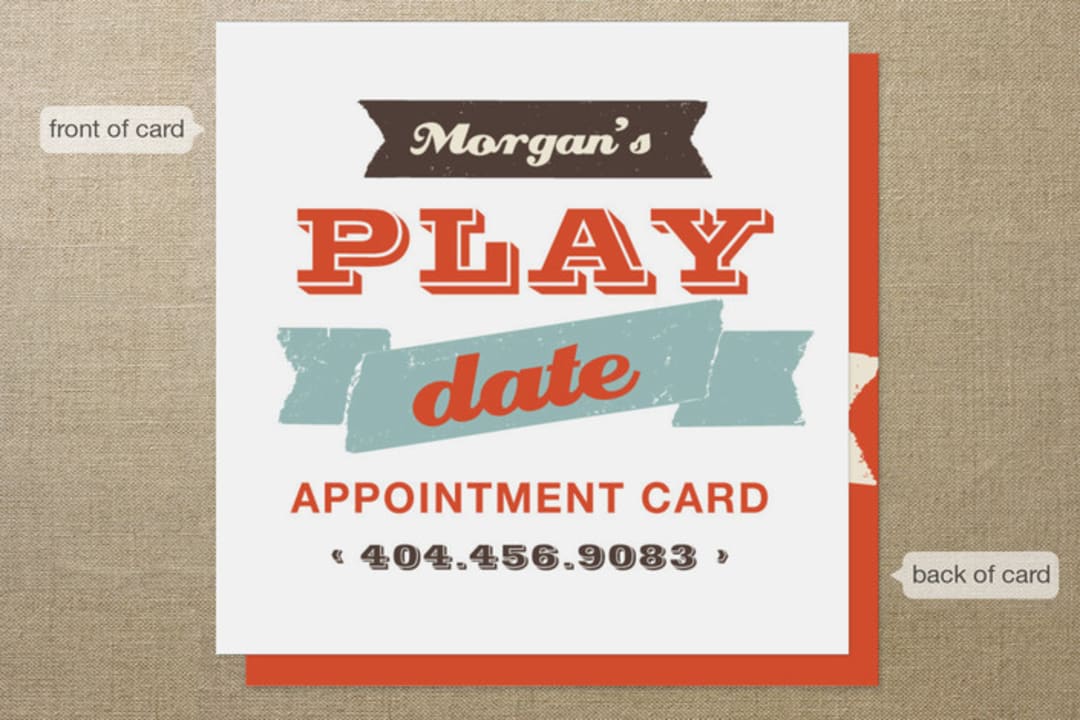 "Let's Play Appointment Card" - Business Cards in Blood Orange by chica design - Front