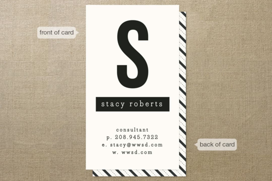"The Minimalist" - Business Cards in Black by A.C.R. - Front