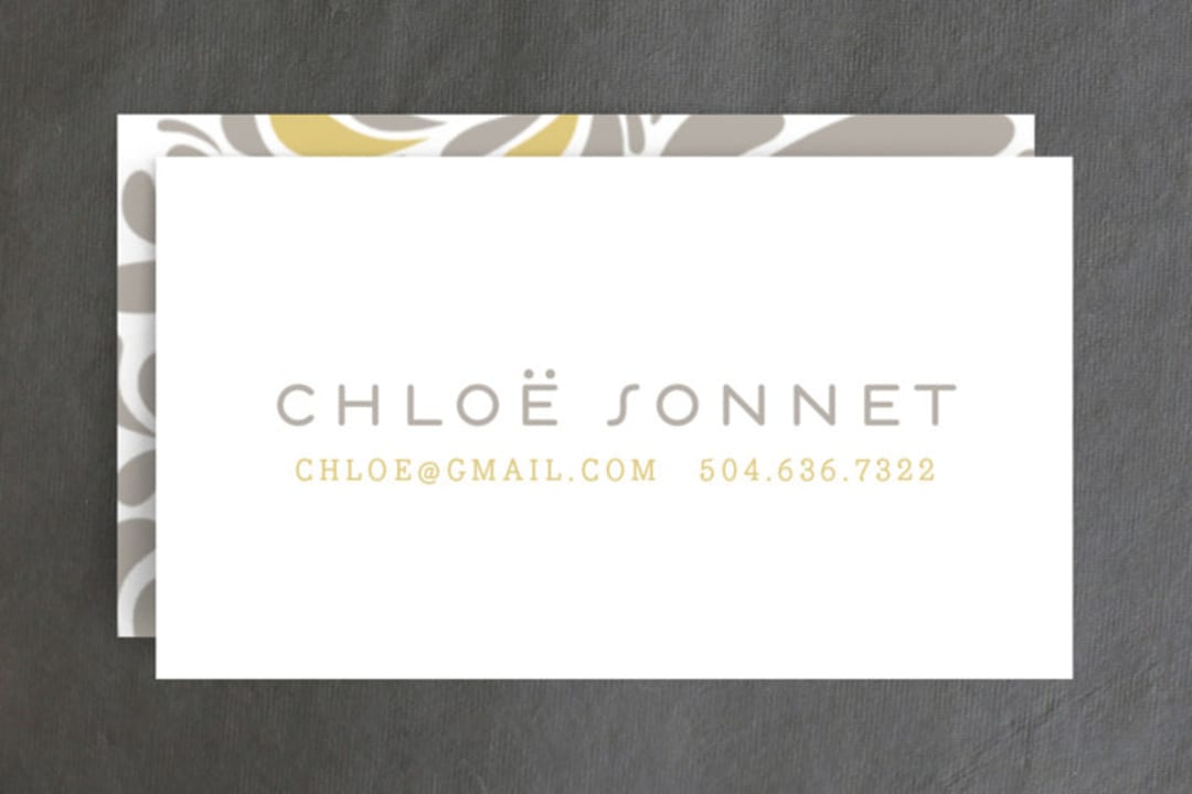 "Swish" - Business Cards in Daffodil by Jody Wody - Front