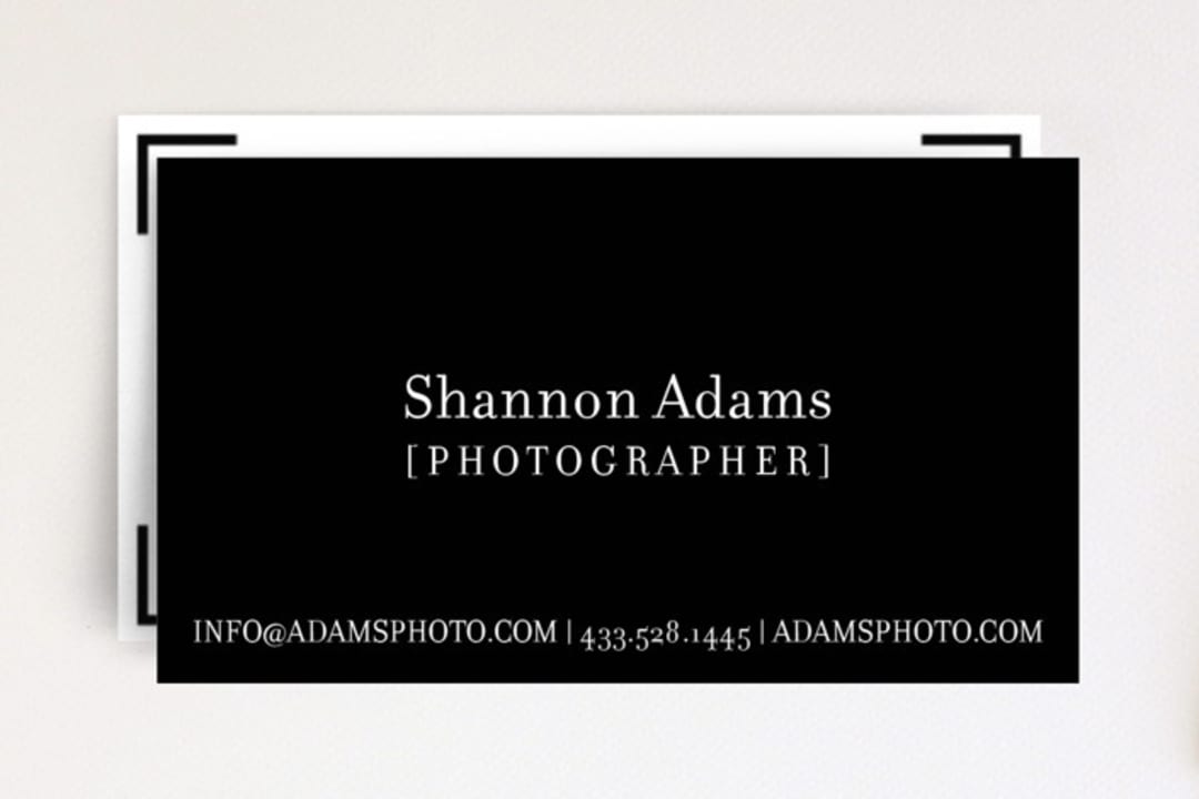 "Viewfinder" - Business Cards in Graphite by Kristin Royer - Front